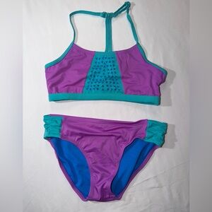 Justice Purple and Teal Kids Bikini Set